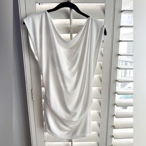 Robert Rodriguez White Semi Sheer Drape Sleeveless Top Size Medium